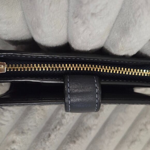 Coach Medium Corner Zip Wallet in Signature Debossed Patent Leather Charcoal - Picture 3 of 8